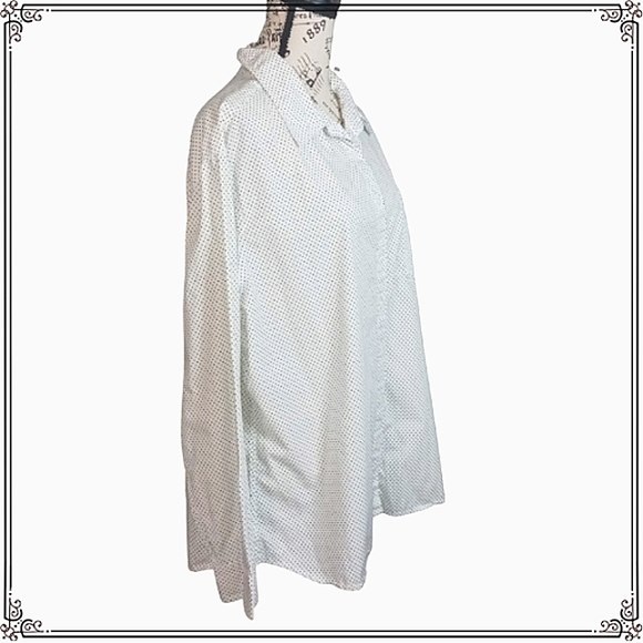 Per Se Micro Dot Button Down Cotton Top Size 2X - Picture 5 of 7